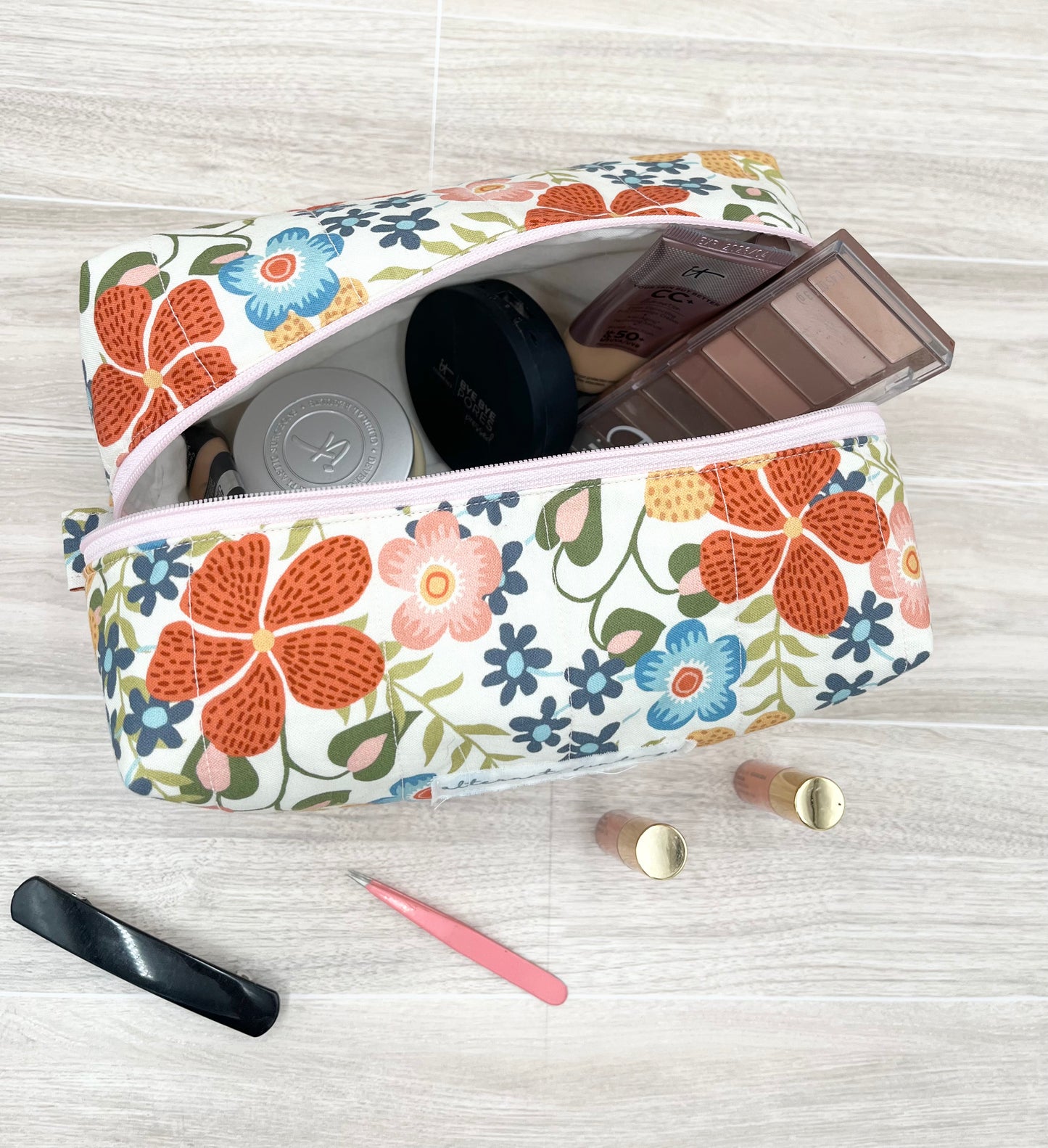 Bright and Cheery Makeup Bag Lifestyle 1