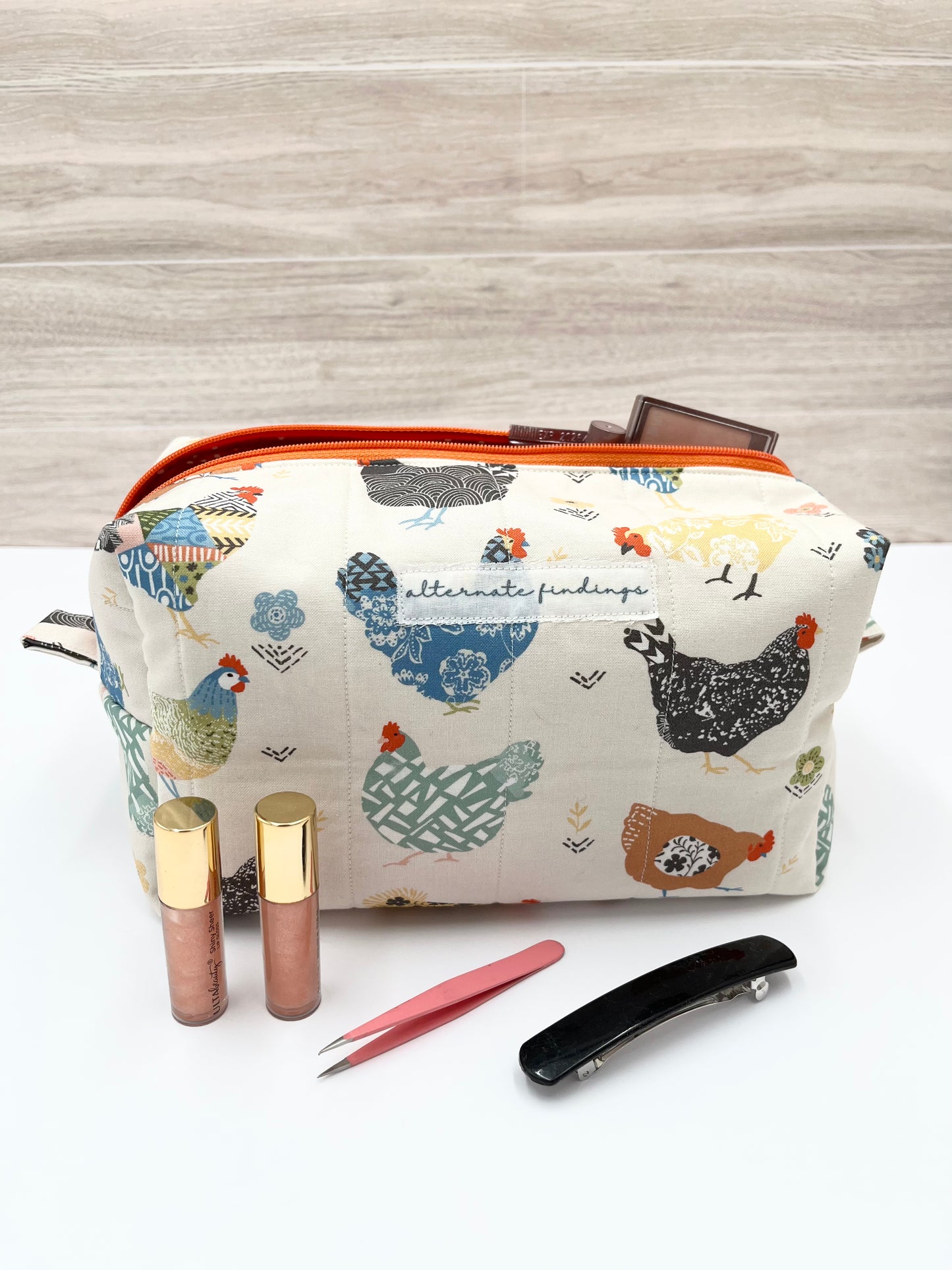 Just Chicken Around Makeup Bag Lifestyle Picture