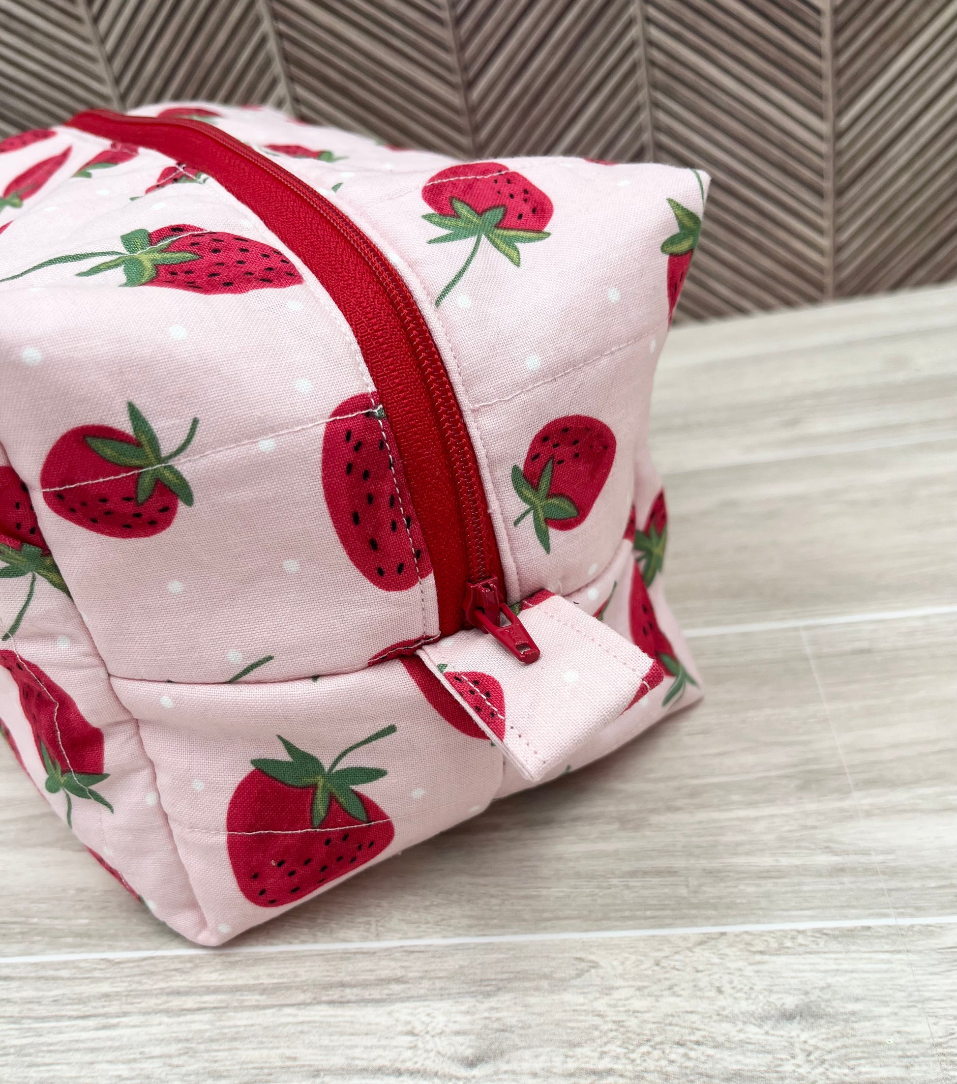 Strawberries Forever Makeup Bag Zipper Pull